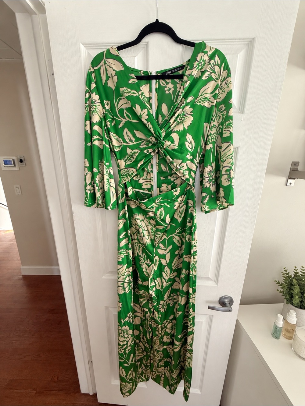 Zara Green Floral Cutout Wide Leg Romper Jumpsuit M